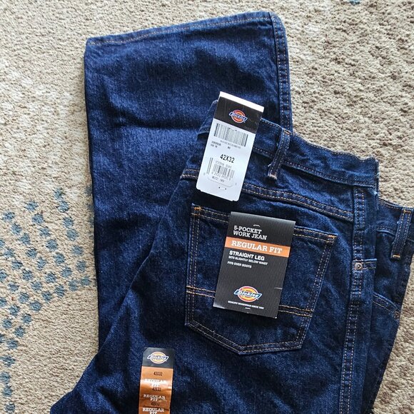 New Wrangler Rustler Regular Fit Straight Leg Heavyweight Denim Blue Jean 44x30 - Picture 1 of 2